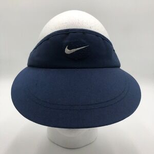 Vintage Nike Sun Visor Golf Tennis Cap Hat Unisex OS Navy Swoosh Logo S8912 CCH‎
